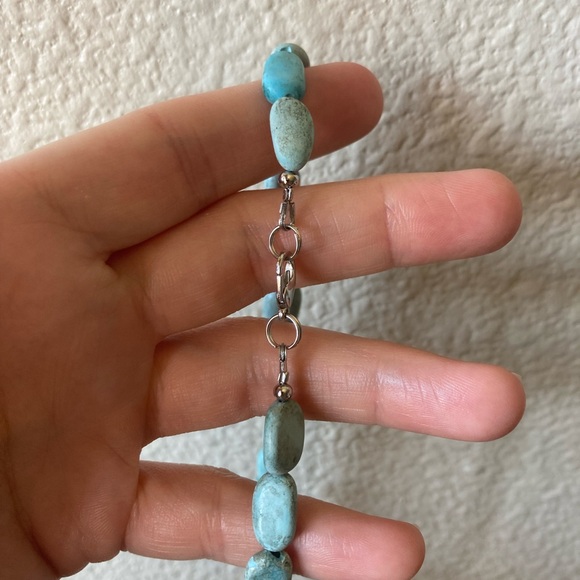 Artisan style Turquoise and Brown Beaded Necklace - Picture 6 of 9